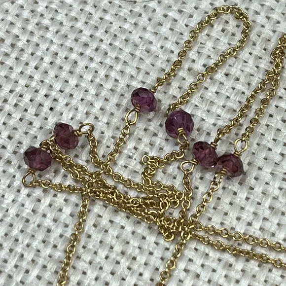Vintage 14K Gold Carnelian & Amethyst Necklace – Rare Find - Picture 4 of 17
